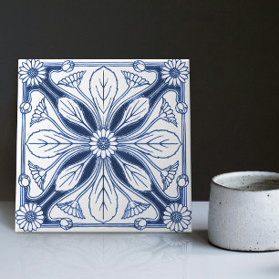 Dutch Delft Blue Daisy Repro Backsplash Kitchen Tile