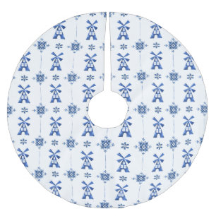 Dutch Delft Blue Pattern Tree Skirt