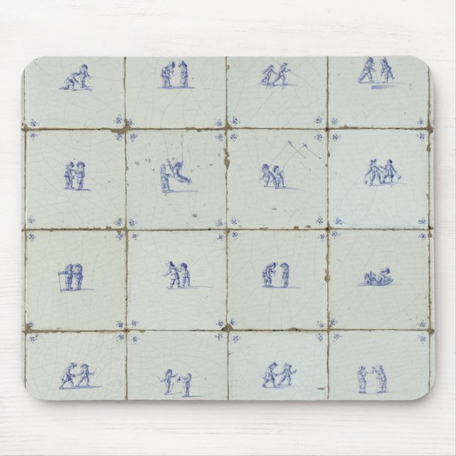 Dutch Delft Blue Tiles Mouse Pad (Front)