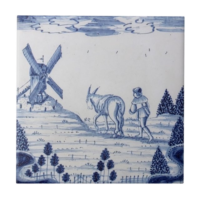 Dutch Delft Tile Antique Reproduction-22 (Front)