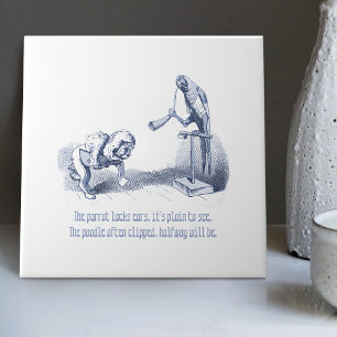 Dutch Delft Wilhelm Busch Inspired Playful Decor Tile