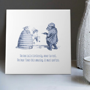 Dutch Delft Wilhelm Busch Inspired Playful Decor Tile