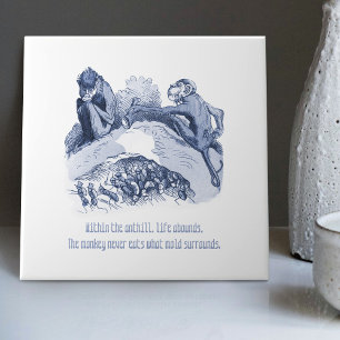 Dutch Delft Wilhelm Busch Inspired Playful Decor Tile