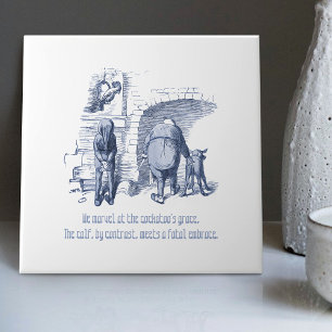 Dutch Delft Wilhelm Busch Inspired Playful Decor Tile