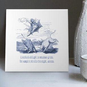 Dutch Delft Wilhelm Busch Inspired Playful Decor Tile
