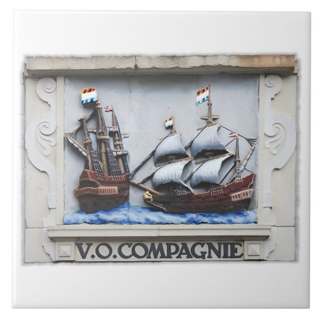 Dutch East Indies Company Floating Sculpture Tile (Front)