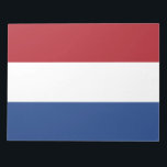 Dutch Flag Notepad<br><div class="desc">This design features the national flag of the Netherlands (informally known as Holland), which is a country primarily located in Western Europe and partly in the Caribbean, forming the largest constituent country of the Kingdom of the Netherlands. In Europe, it consists of 12 provinces that border Germany to the east,...</div>