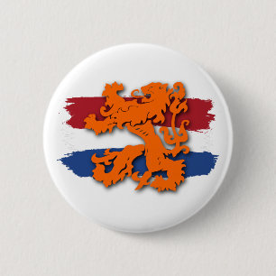 Dutch Flag Orange Lion Team Holland 6 Cm Round Badge