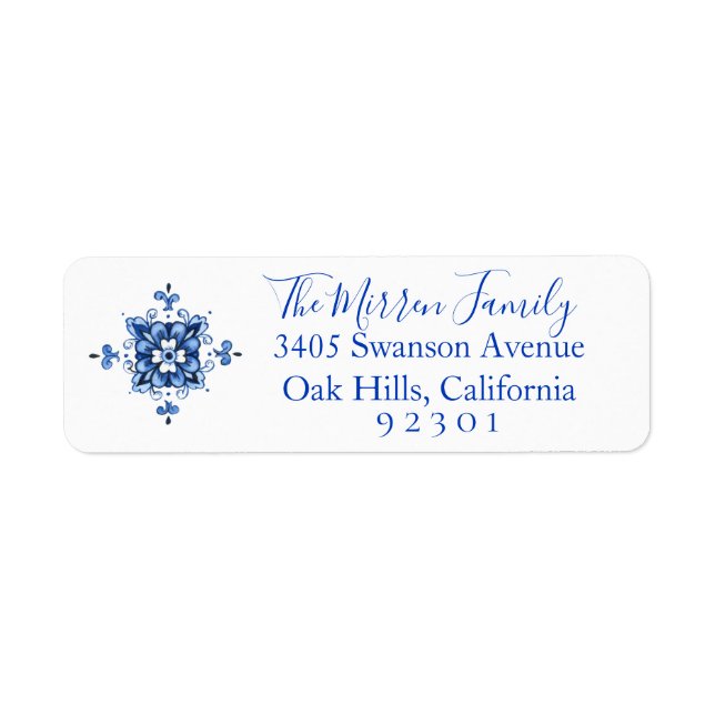 Dutch Floral Return Address Label (Front)