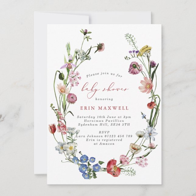 Dutch Floral Wreath Baby Shower Invitation (Front)