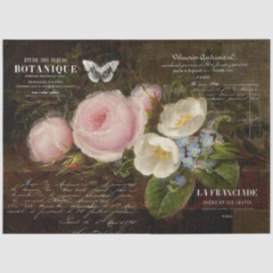 Dutch Florals with Vintage French Ephemera Tissue Paper