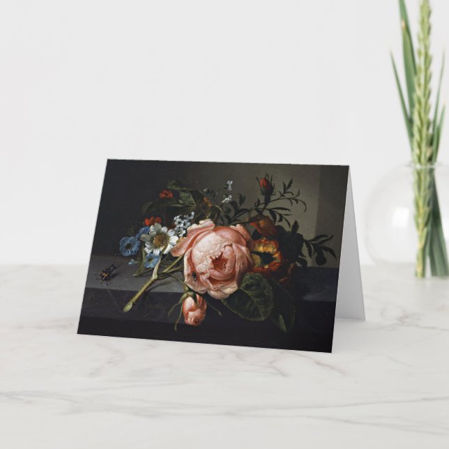 Dutch Flower Painting Still Life Fine Art Thank You Card (Front)
