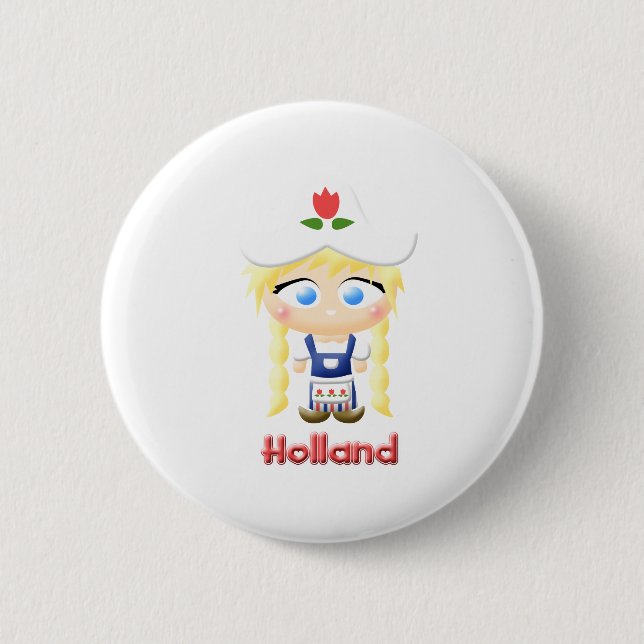 Dutch Girl 6 Cm Round Badge (Front)