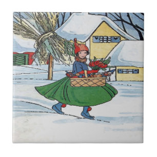 Dutch Girl, Delft Blue Tile