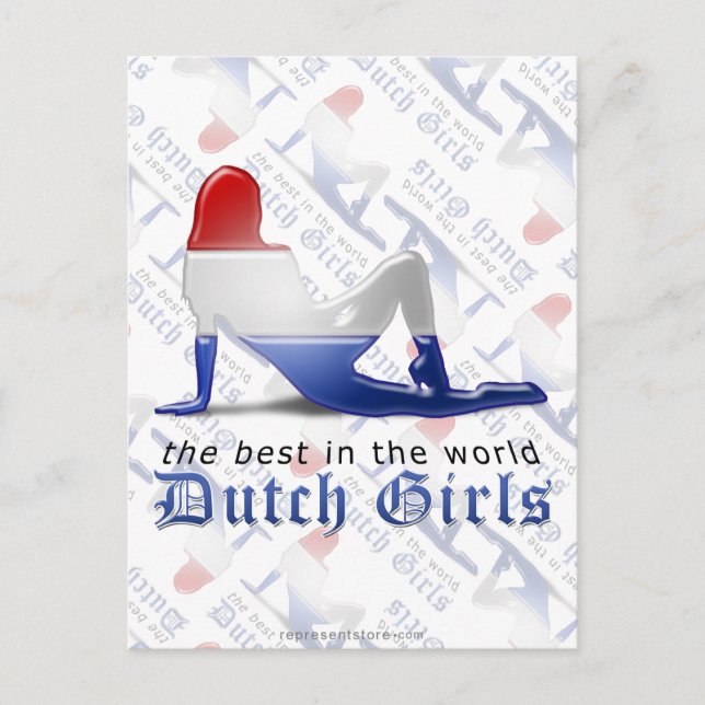 Dutch Girl Silhouette Flag Postcard (Front)