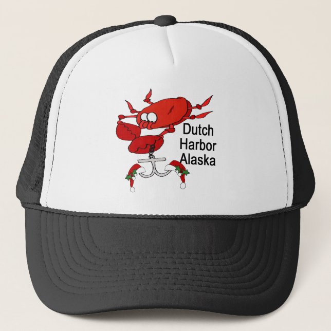 Dutch Harbour Alaska Christmas Crab Fishing Trucker Hat (Front)