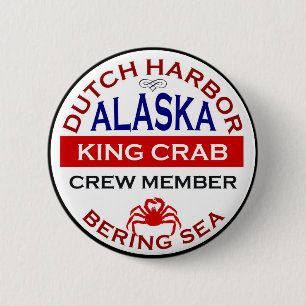 Dutch Harbour Alaskan King Crab Crew Member 6 Cm Round Badge