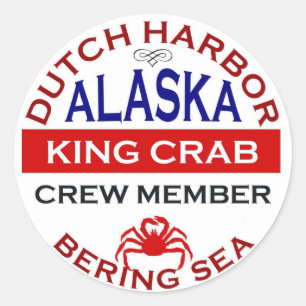 Dutch Harbour Alaskan King Crab Crew Member Classic Round Sticker