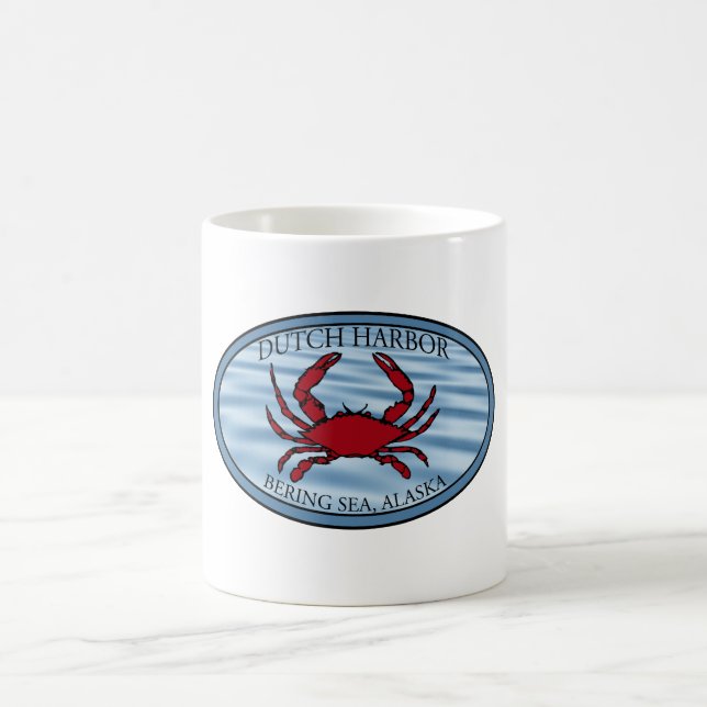 Dutch Harbour Crab Fishing Blue Coffee Mug (Center)
