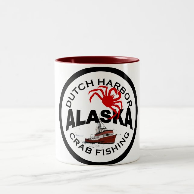 Dutch Harbour Crab Fishing Two-Tone Coffee Mug (Center)