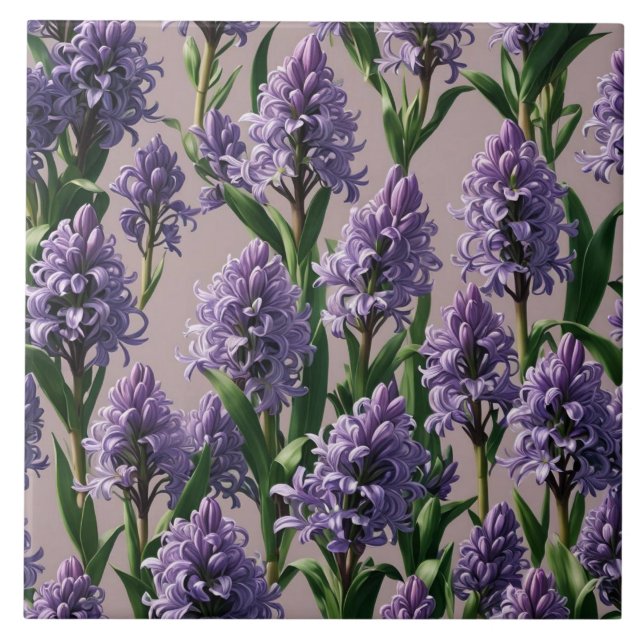 Dutch Hyacinth purple flowers Tile (Front)