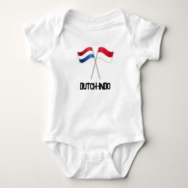 Dutch-Indo with Two Flags Baby Bodysuit (Front)