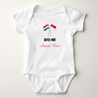 Dutch-Indo with Two Flags with Personalized Name Baby Bodysuit
