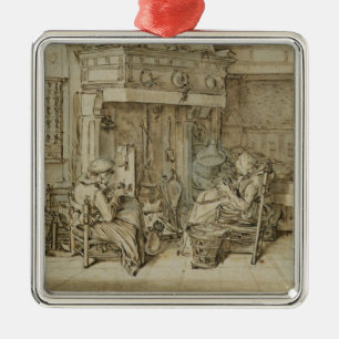 Dutch interior, 1617 metal tree decoration