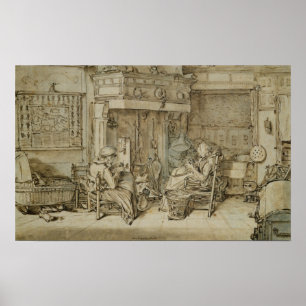 Dutch interior, 1617 poster