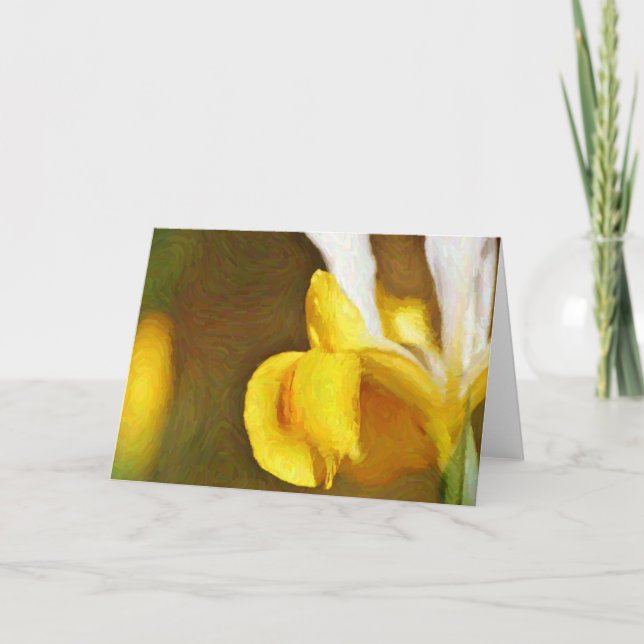 Dutch Iris Impressionistic Garden Art Note Card (Front)