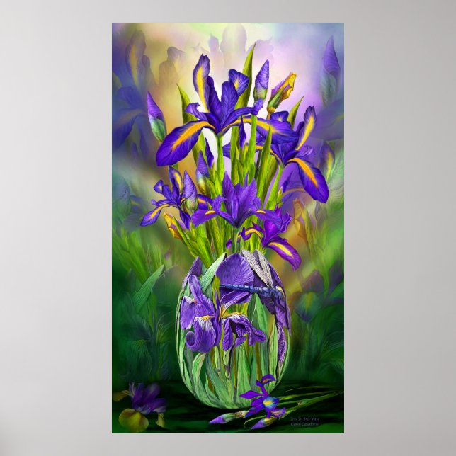 Dutch Iris In Iris Vase Fine Art Poster/Print Poster (Front)