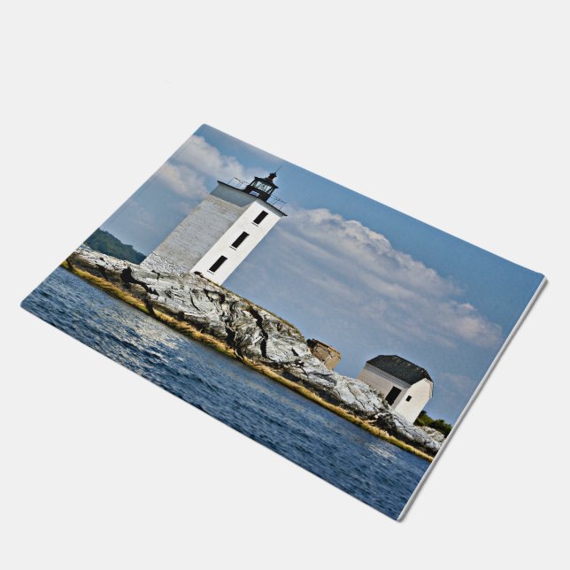 Dutch Island Lighthouse, Rhode Island Door Mat (Angled)