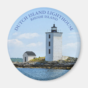 Dutch Island Lighthouse, Rhode Island Round Magnet