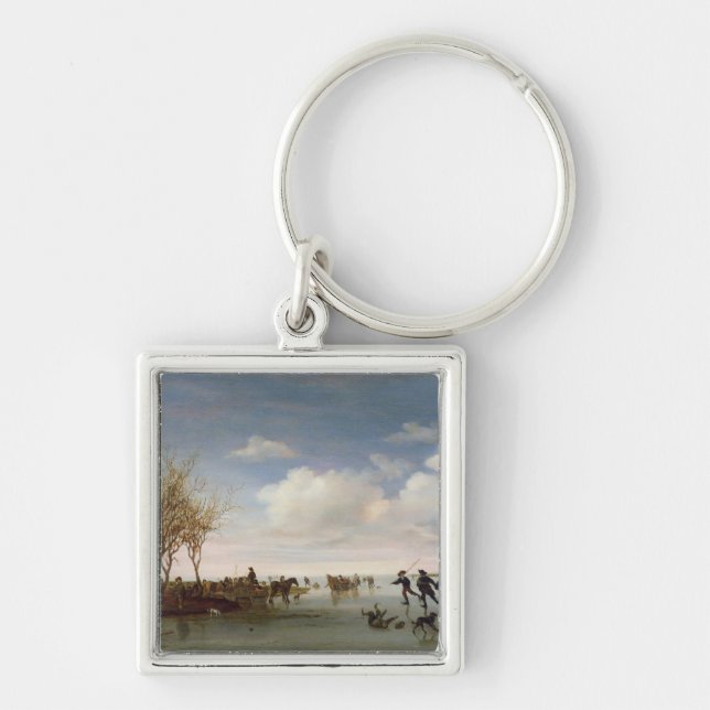 Dutch landscape with Skaters Key Ring (Front)