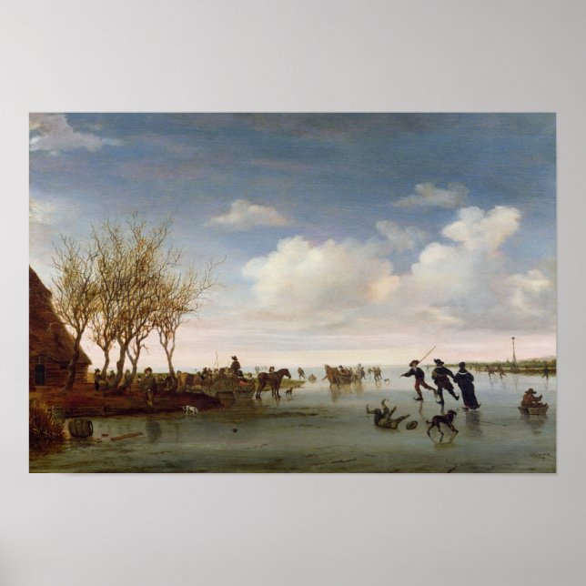 Dutch landscape with Skaters Poster (Front)