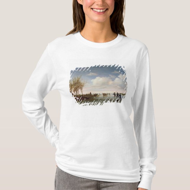 Dutch landscape with Skaters T-Shirt (Front)