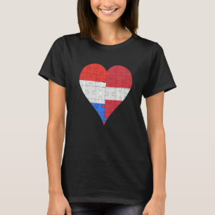 Dutch Latvian Flag Heart T-Shirt