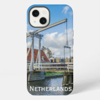 Dutch lifting wooden bridge in Netherlands