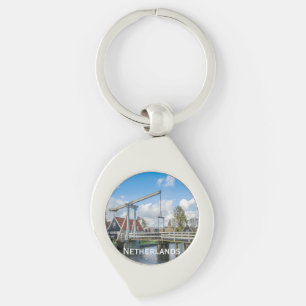 Dutch lifting wooden bridge in Netherlands Key Ring