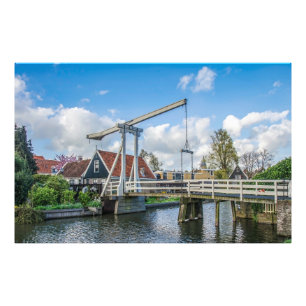 Dutch lifting wooden bridge photo print