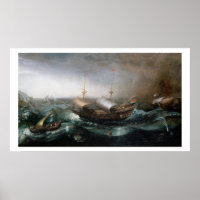 Dutch Merchant Vessels and a Smalschip Accompanied