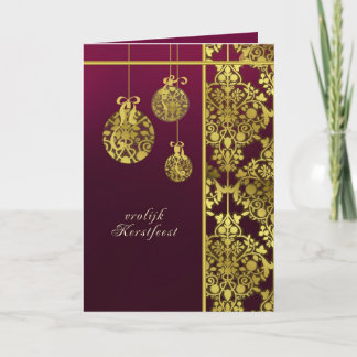 dutch merry christmas card, elegant ornament holiday card