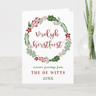 Dutch Merry Christmas, Vrolijk Kerstfeest, Custom Holiday Card