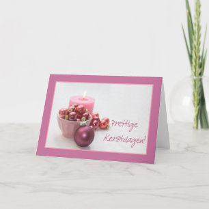 dutch merry christsmas pink ornaments christmas c holiday card