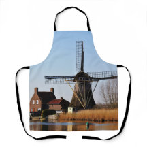 Dutch mill by the water.