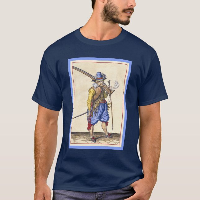 Dutch Musketeer T-Shirt from Engraving by DeGheyn (Front)