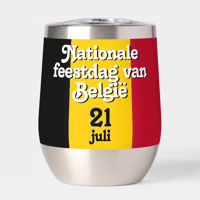 Dutch Nationale feestdag van België Belgian Flag (Front)