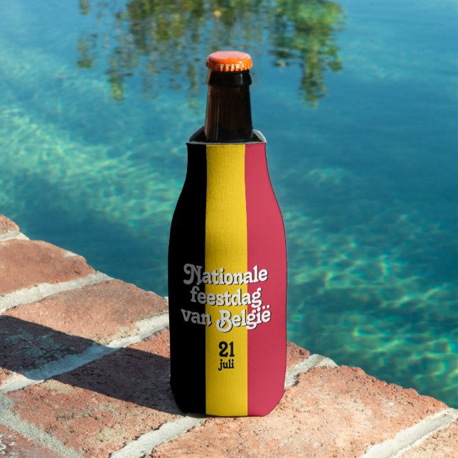 Dutch Nationale feestdag van België Belgian Flag Bottle Cooler (In Situ Pool)