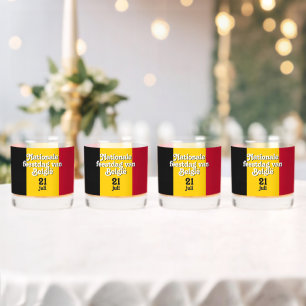 Dutch Nationale feestdag van België Belgian Flag Whiskey Glass