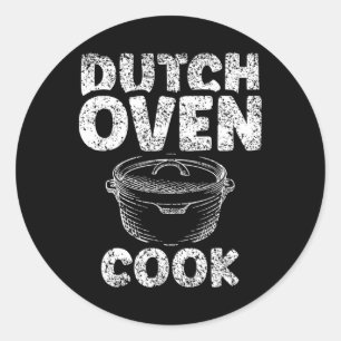 Dutch Oven Cook Bbq Lover Iron Metal Dutch Oven  Classic Round Sticker